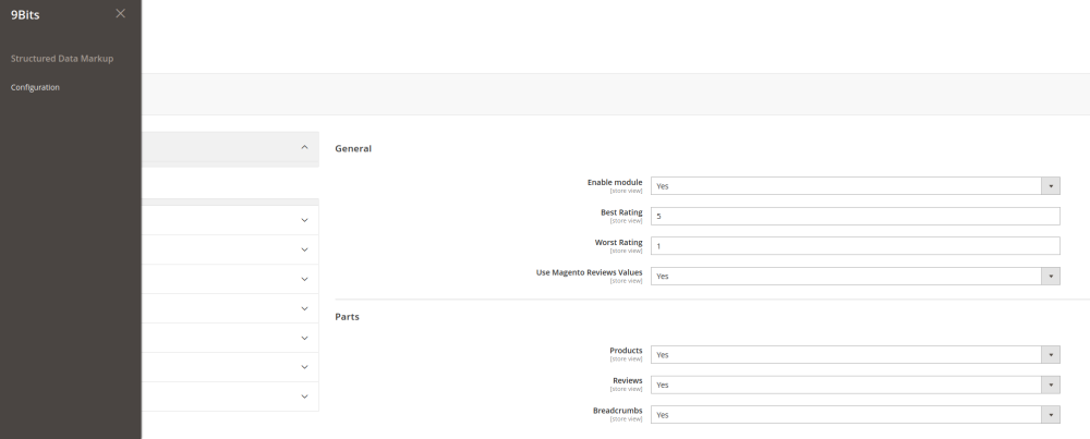 Structured data markup configuration